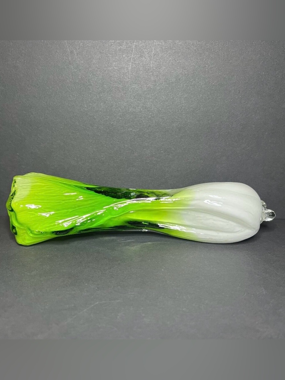 VTG Murano Style Hand Blown Art Glass Decorative Vegetable Cabbage Bok Choy 8"